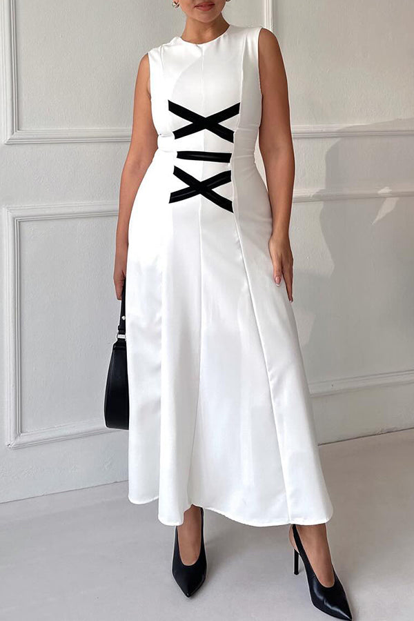 Elegant Cross Webbing Decoration Dress