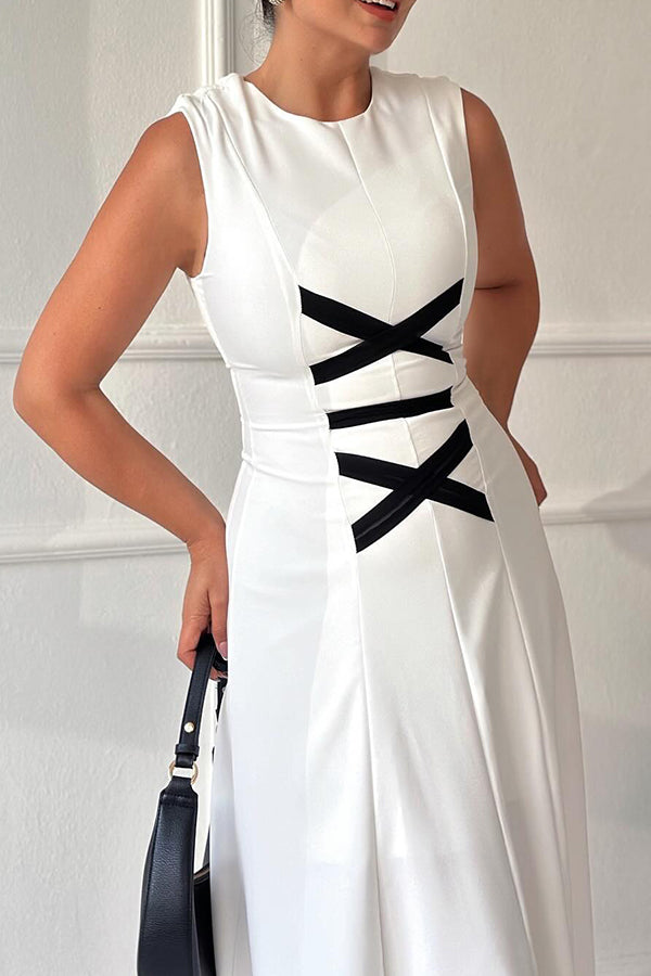 Elegant Cross Webbing Decoration Dress