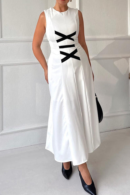 Elegant Cross Webbing Decoration Dress