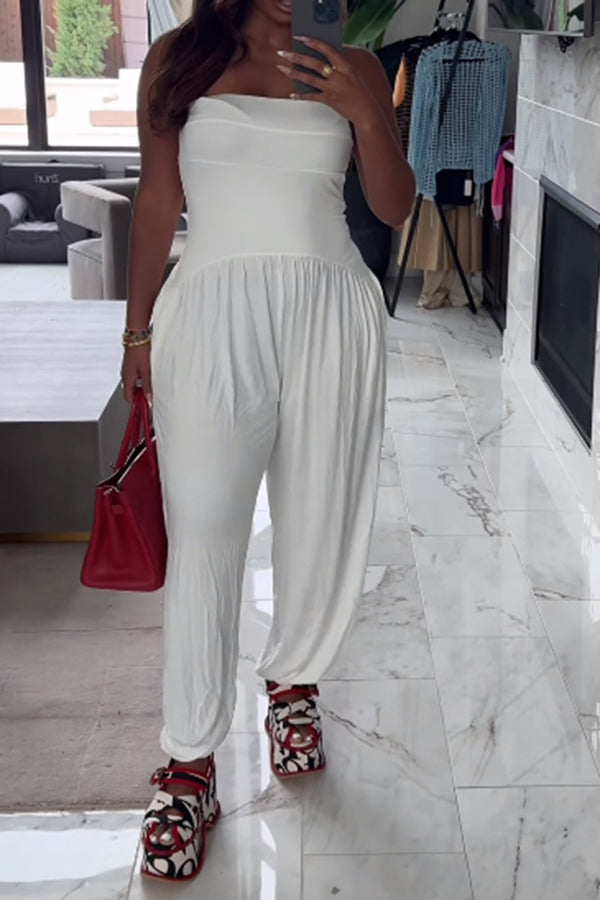 Casual Elasticity Cozy Tube Top Jumpsuit