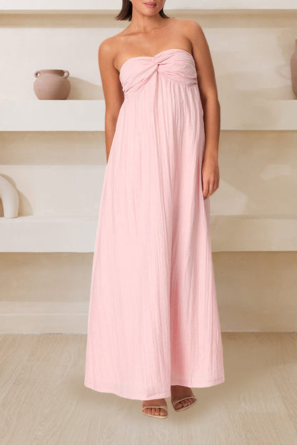 Chic Solid Strapless Two ways wear Tube Dress