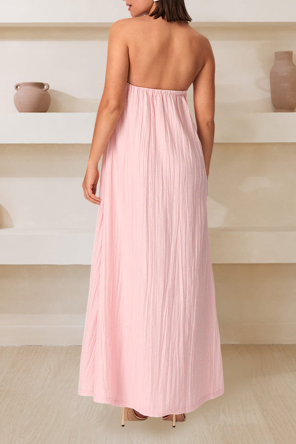 Chic Solid Strapless Two ways wear Tube Dress