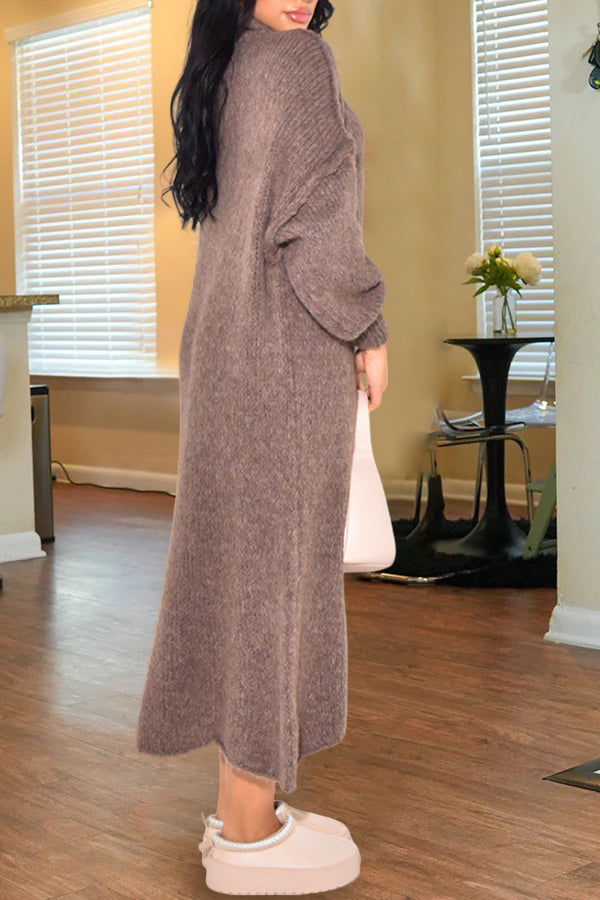 Casual Oversize High Neck Sweater Dress