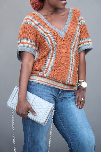 Casual Colorblock Cable Knit Sweater Vest