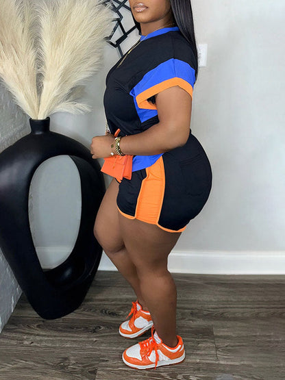 Colorblock Shorts Set