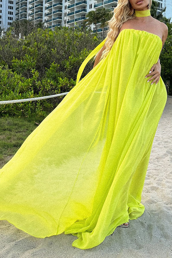 Vacation Tube Solid Maxi Dress