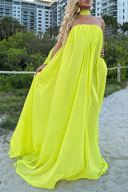 Vacation Tube Solid Maxi Dress