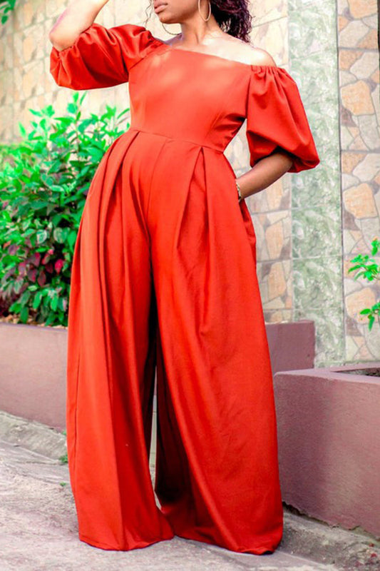 Stylish Off Shoulder Wide Leg Jumpsuit