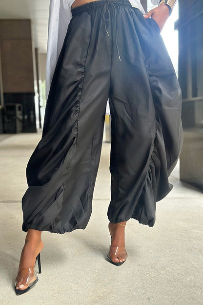 Stylish Drawstring Parachute Jogger Pants