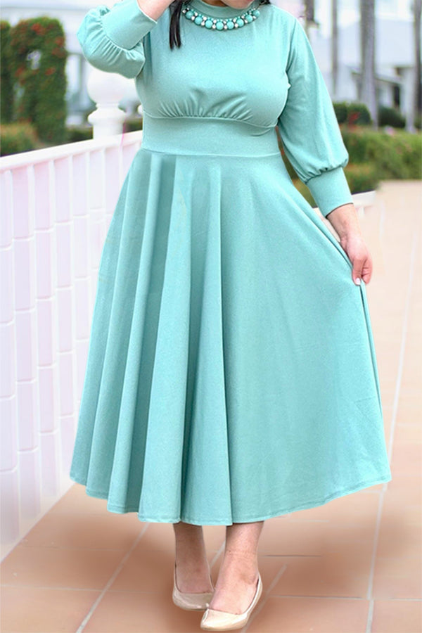 Elegant 3/4 Lenght Sleeve Midi Dress