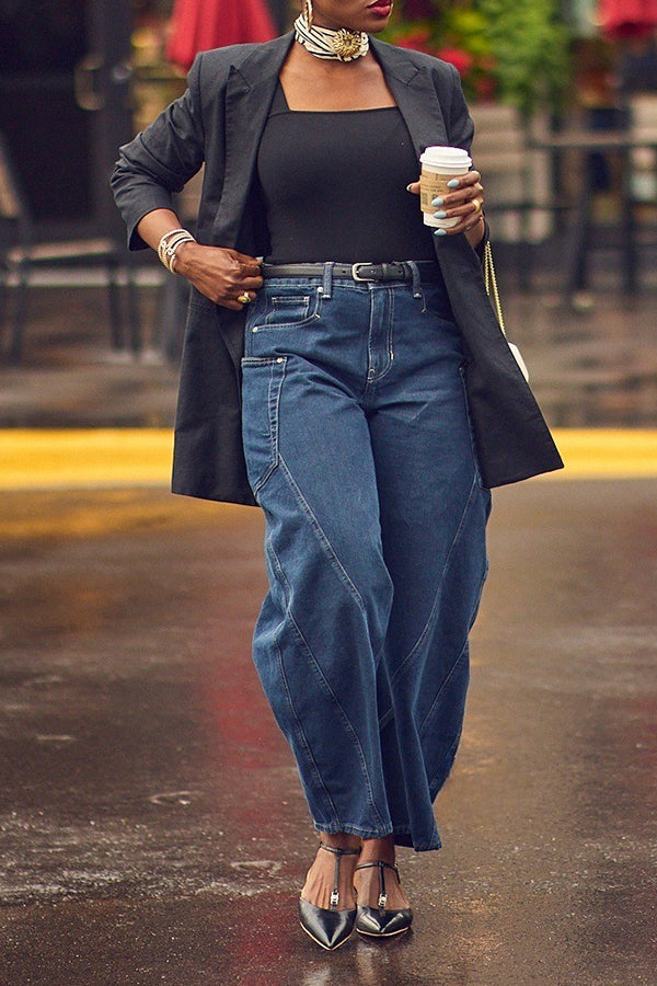 Stylish High-Rise Tapered Jeans