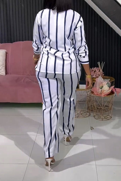 Fashion Striped Shirt & Pants Set