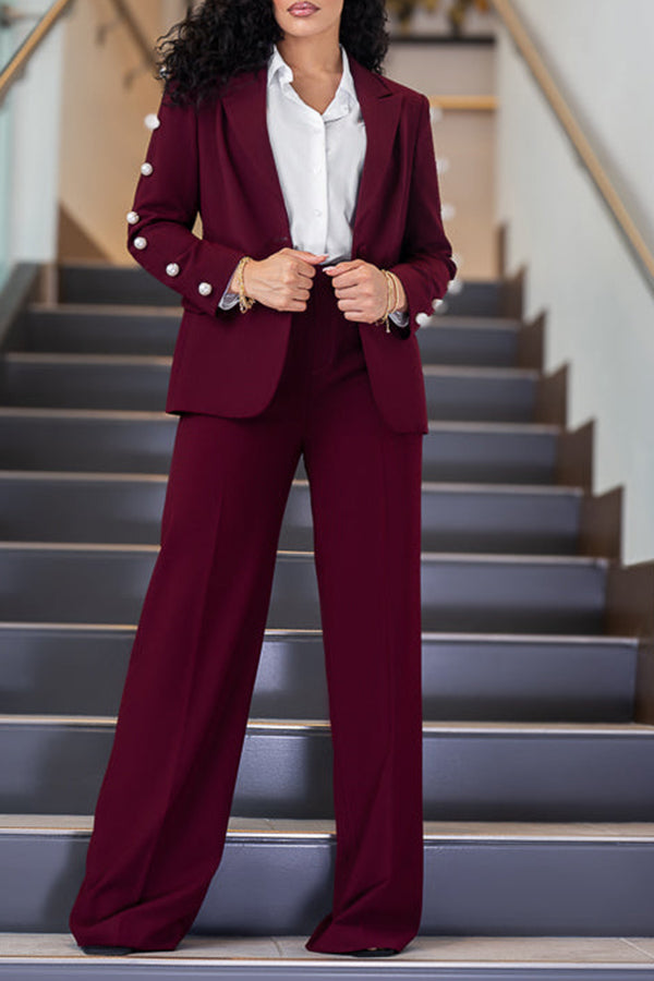 Stunning Pearls Blazer & Pants Set