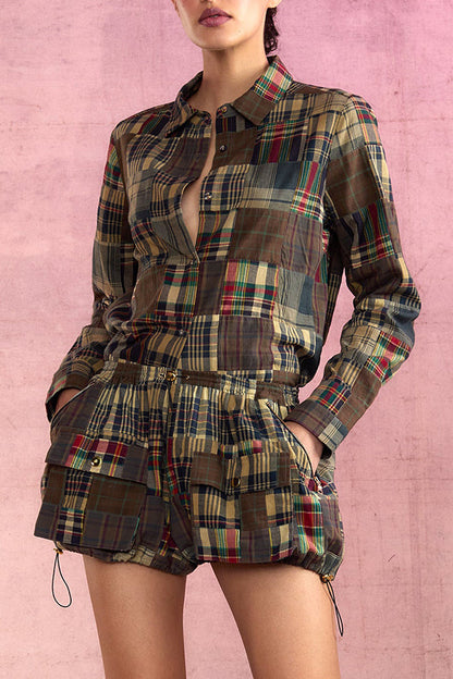 Stylish Madras Plaid Print Shirt