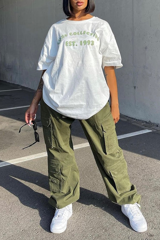 Street Look Flap Pockets Cargo Pants