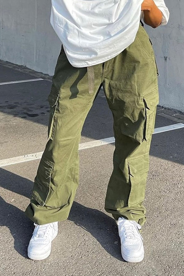 Street Look Flap Pockets Cargo Pants