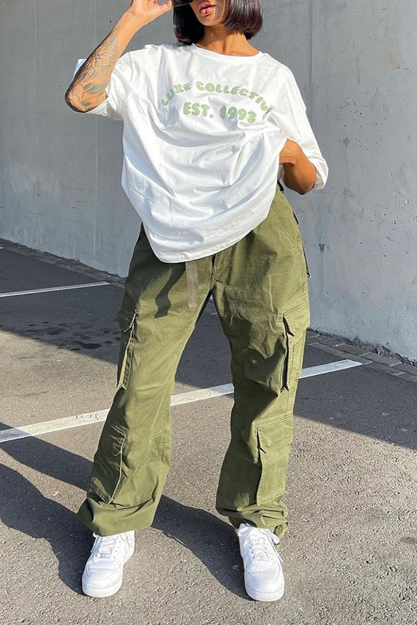 Street Look Flap Pockets Cargo Pants