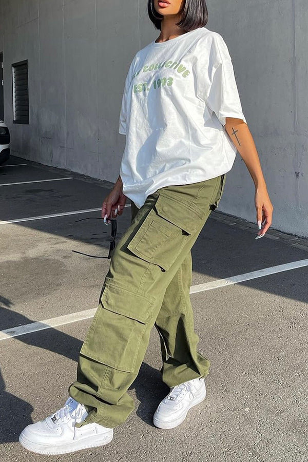 Street Look Flap Pockets Cargo Pants