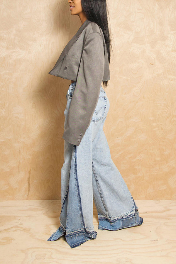 Stylish Washed Straight Leg Jeans