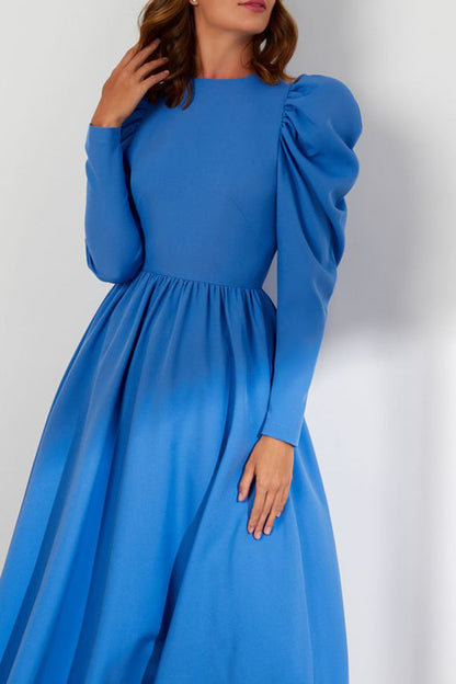 Elegant Gigot Sleeve Evening Dress