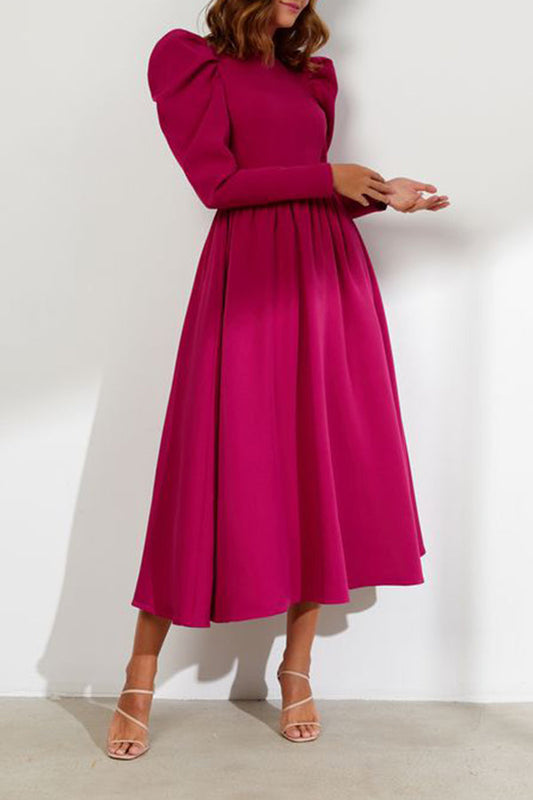 Elegant Gigot Sleeve Evening Dress