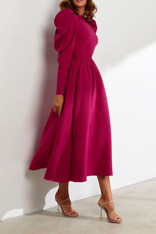 Elegant Gigot Sleeve Evening Dress