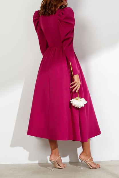 Elegant Gigot Sleeve Evening Dress