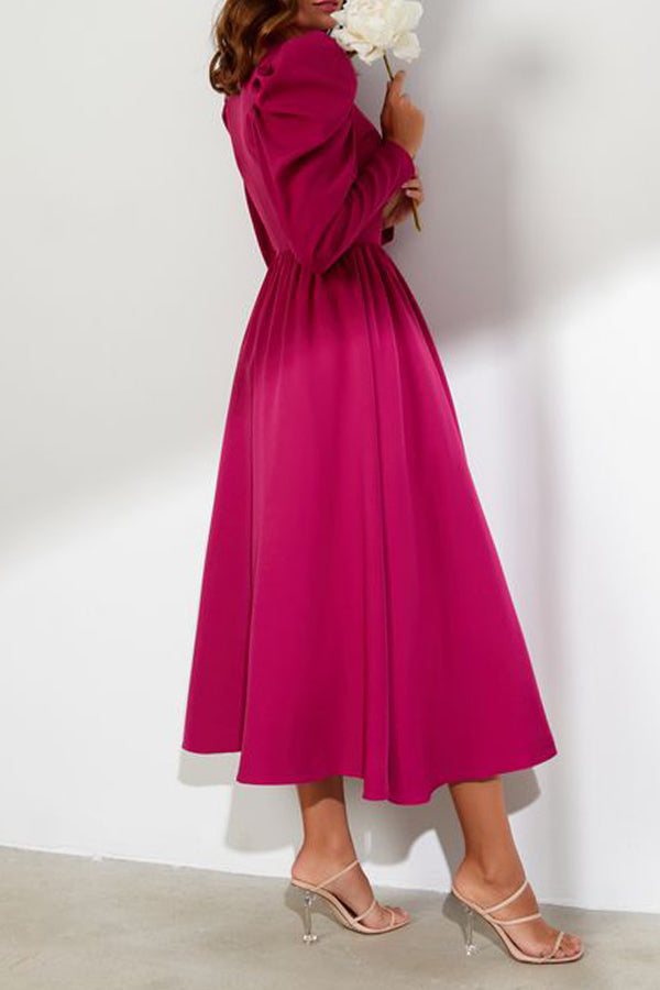 Elegant Gigot Sleeve Evening Dress