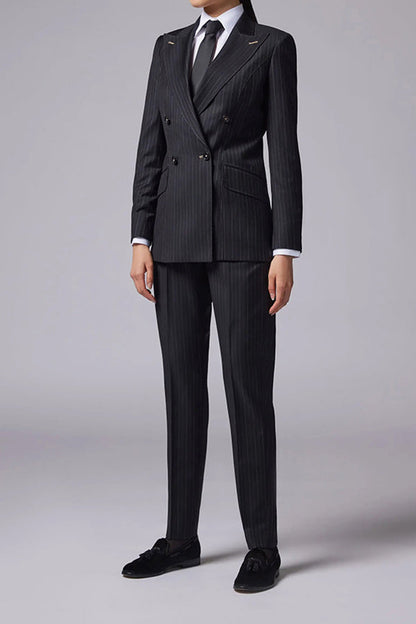 Classic Notched Lapel Long Sleeve Blazer & Pants Set