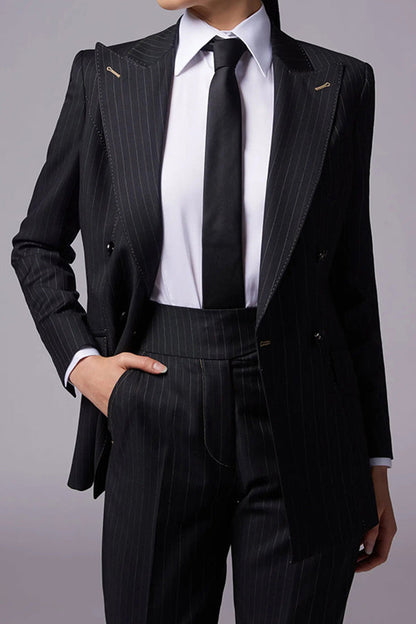 Classic Notched Lapel Long Sleeve Blazer & Pants Set