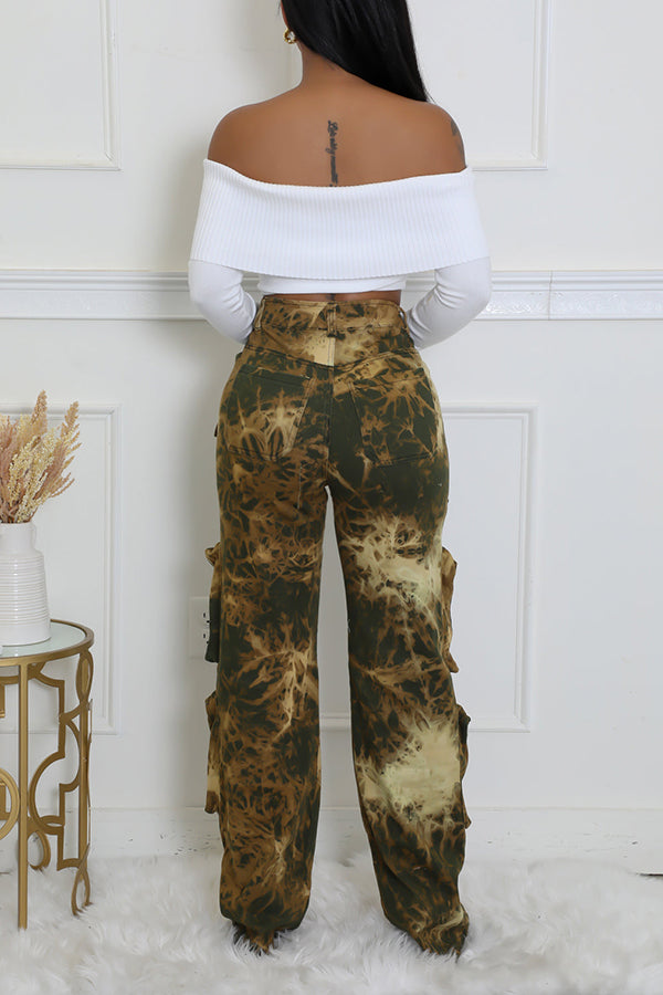 Stylish High Waisted Pockets Cargo Pants