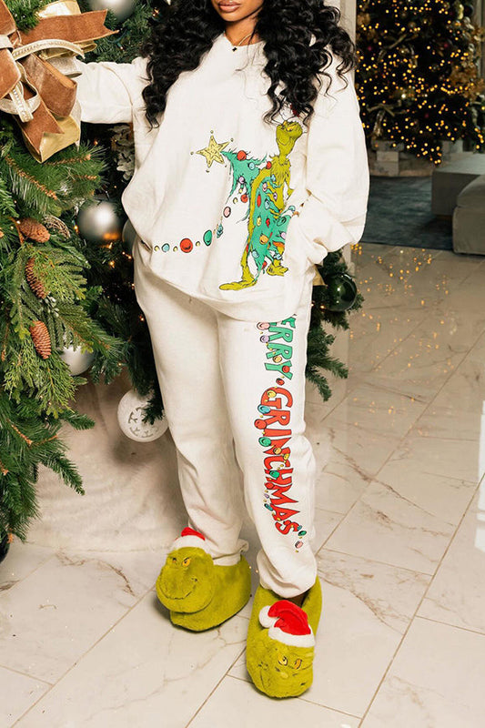 Christmas Printed Sweatshirt & pants Set