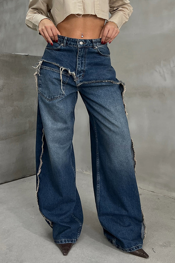 Stylische Jeans mit Taschen und Raw Trim