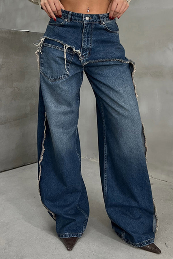 Stylische Jeans mit Taschen und Raw Trim