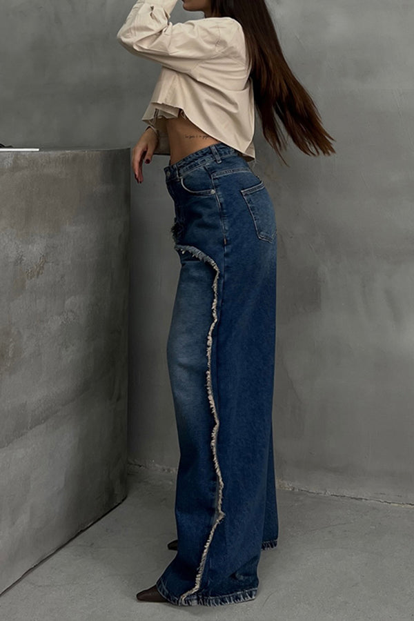 Stylische Jeans mit Taschen und Raw Trim