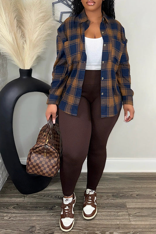 Stylish Plaid Printed Long Sleeve Shirt