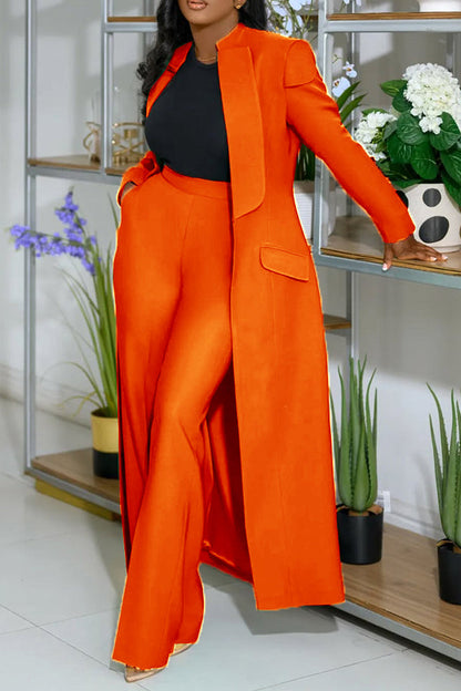 Stylish Longer Version Cap Sleeve Suit Blazer Set