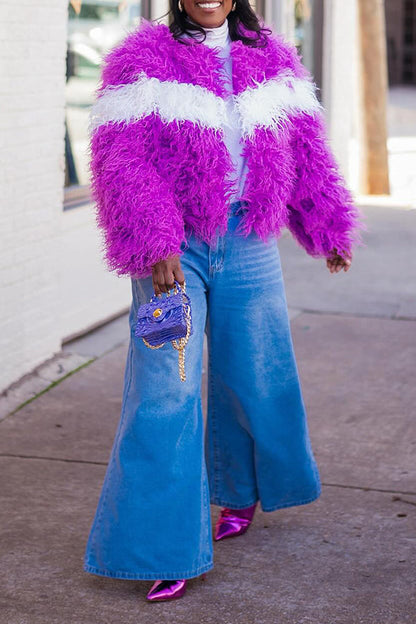 Chic Bleach Wash Wide Leg Jeans