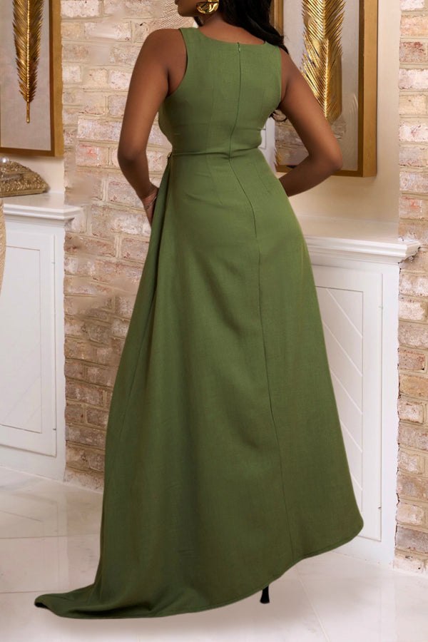 Chic Asymmetric Drape Ruched Dress