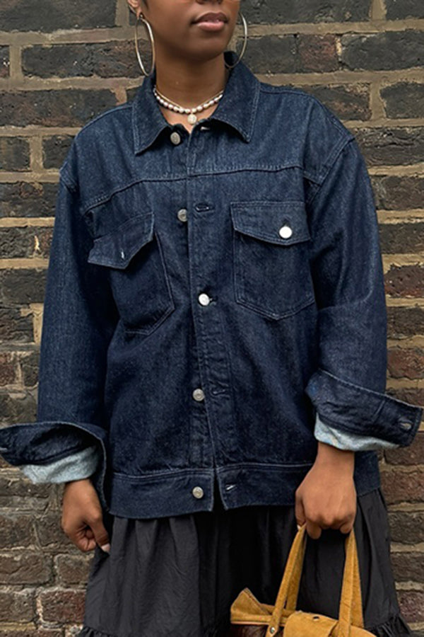 Casual Double Pocket Denim Shirt