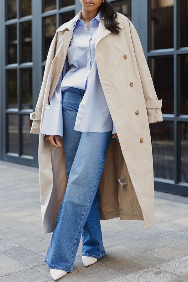 Casual Double Breasted Trench Coat