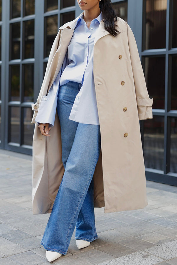 Casual Double Breasted Trench Coat