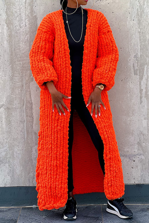 Casual Festive Orange Long Sweater