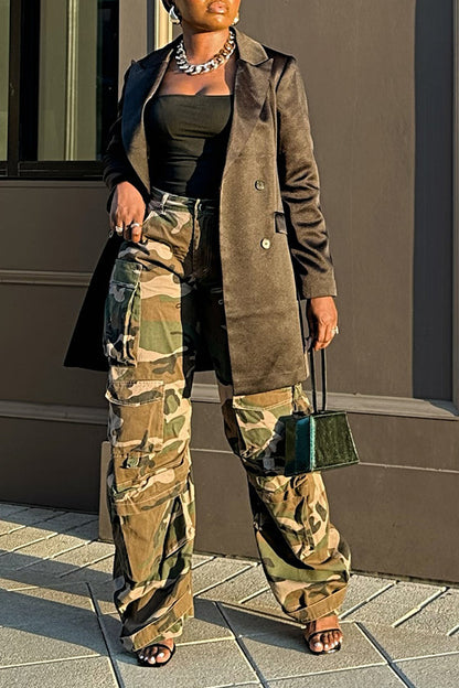 Casual Camo High-waisted Utility Pants