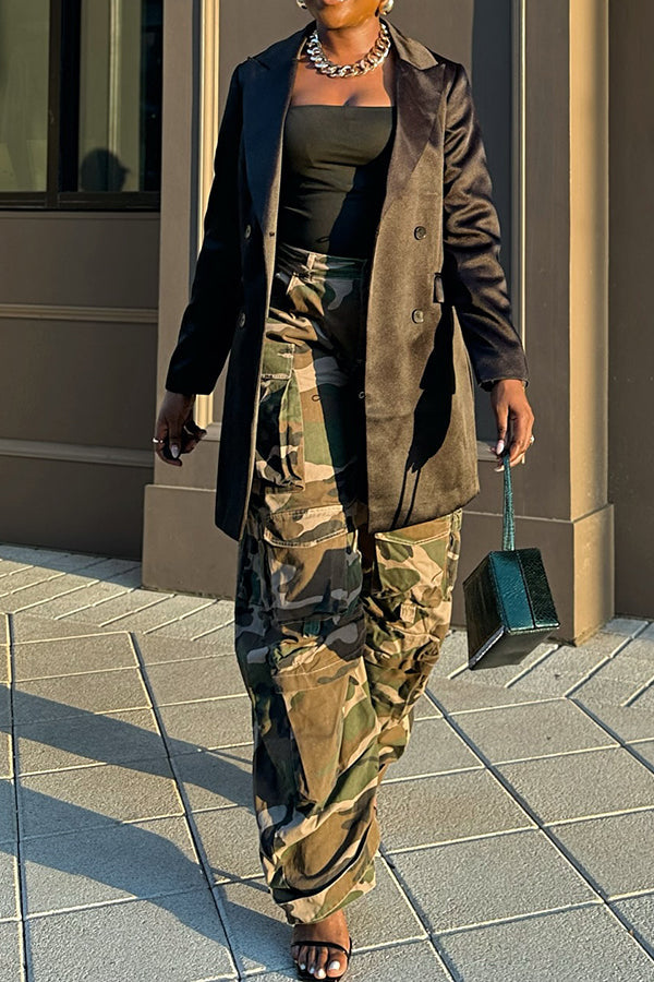 Casual Camo High-waisted Utility Pants