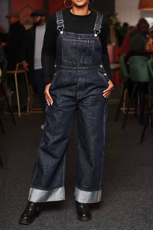 Vintage Button Pocket Denim Overall