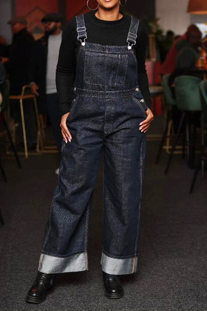 Vintage Button Pocket Denim Overall