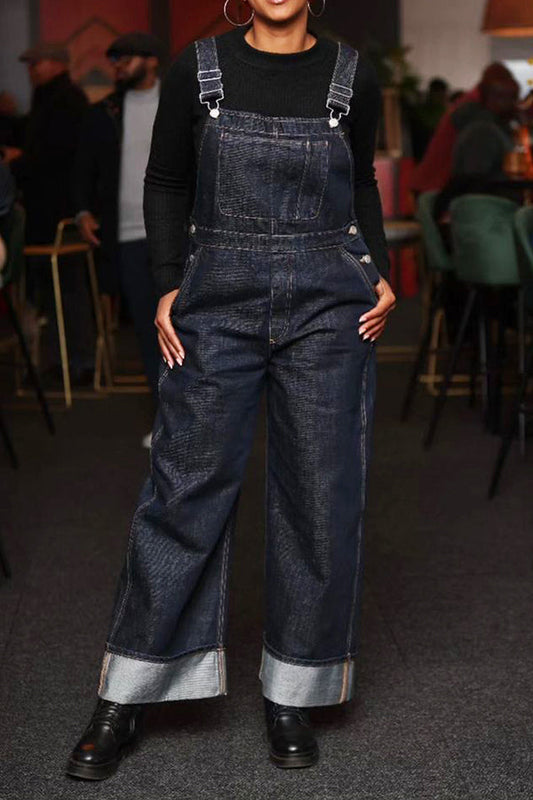 Vintage Button Pocket Denim Overall