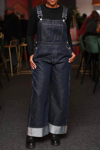 Vintage Button Pocket Denim Overall