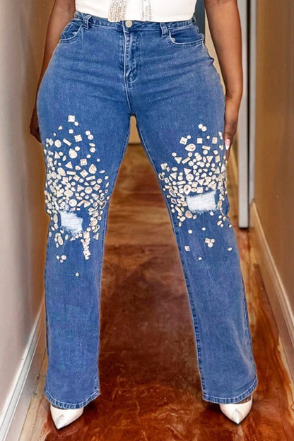 Stylische Stretch-Jeans aus Strass